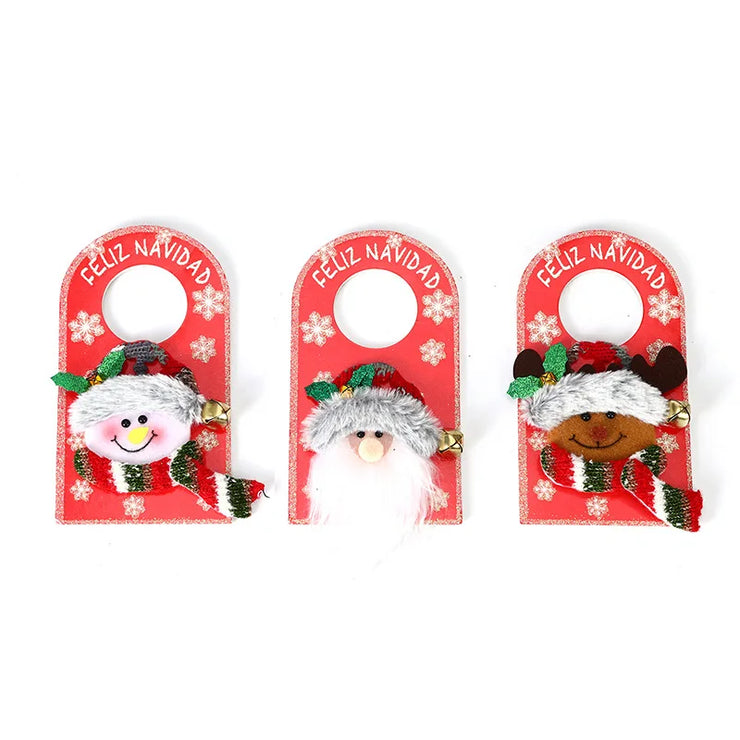 Christmas KT Board Door Hanging Santa Claus Snowman Elk Merry Christmas Decor for Home Xmas Ornaments Happy New Year 2025