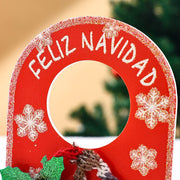 Christmas KT Board Door Hanging Santa Claus Snowman Elk Merry Christmas Decor for Home Xmas Ornaments Happy New Year 2025