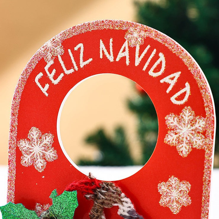 Christmas KT Board Door Hanging Santa Claus Snowman Elk Merry Christmas Decor for Home Xmas Ornaments Happy New Year 2025