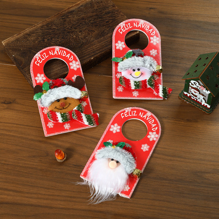 Christmas KT Board Door Hanging Santa Claus Snowman Elk Merry Christmas Decor for Home Xmas Ornaments Happy New Year 2025