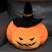 2025 Happy Halloween Party Wearing Hat Pumpkin Demon Doll Stuffed Soft Halloween Plush Toy PP Cotton Funny Pumpkin Throw Pillow