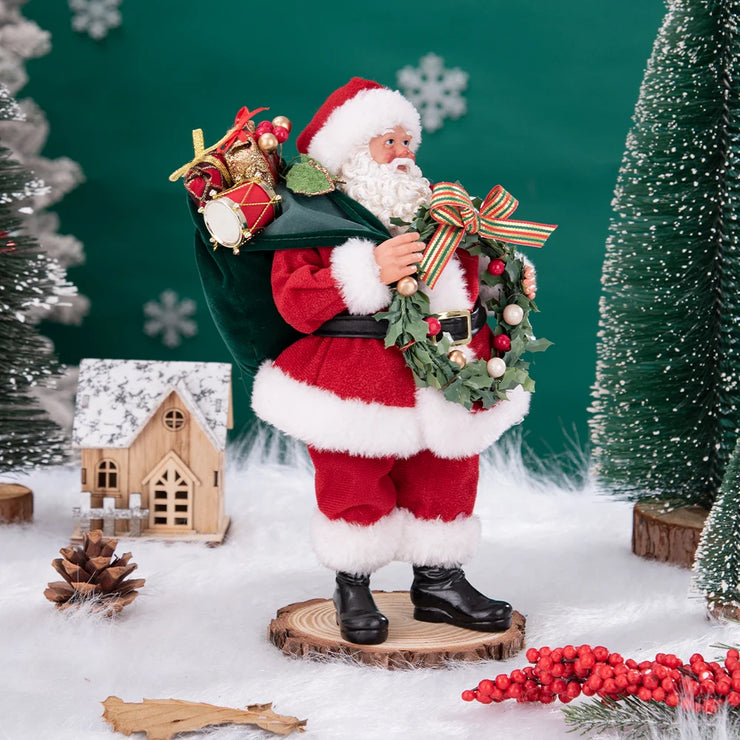 Christmas Tree Decor KitchenMrs Claus Figurines Home Decoration Christmas Holiday Collection 28CM Standing Grandma Santa Claus