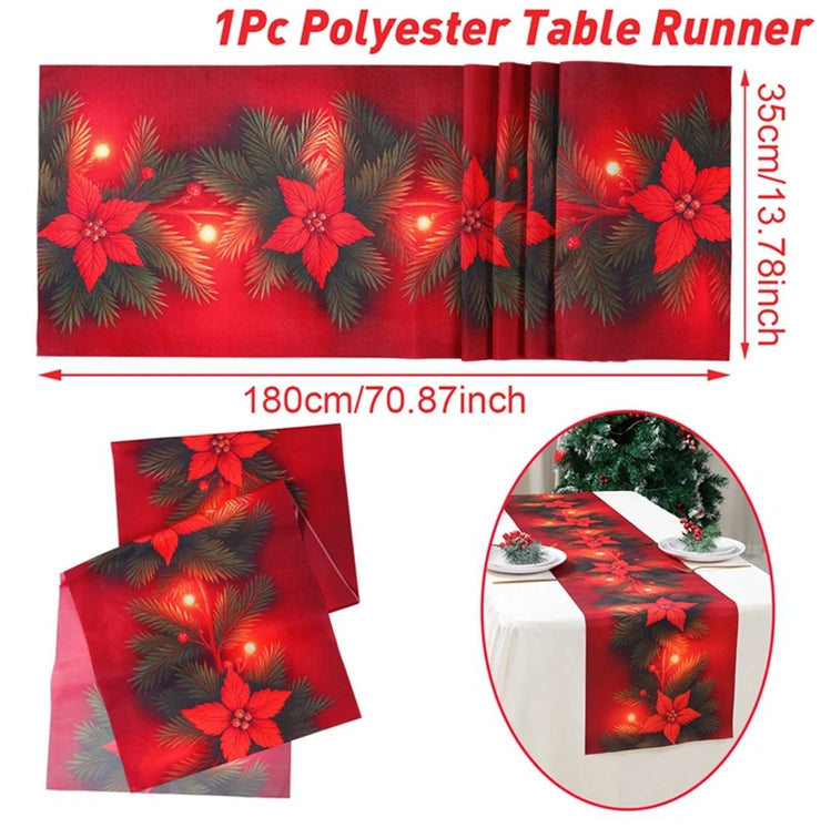 Christmas Table Runner Merry Christmas Decoration for Home Xmas Party Decor 2025 Navidad Notal Noel Ornament Happy New Year 2026