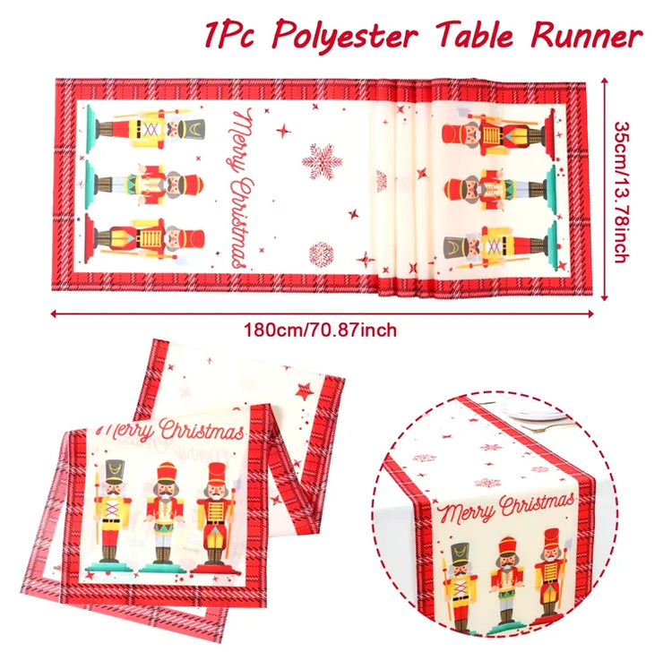 Christmas Table Runner Merry Christmas Decoration for Home Xmas Party Decor 2025 Navidad Notal Noel Ornament Happy New Year 2026