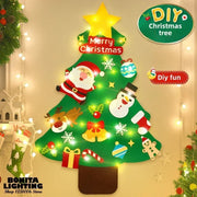 Christmas Wall Decoration Lighting Fixtures Children's Room Kindergarten Shopping Mall DIY Felt Cloth Christmas Tree Wall Lamp