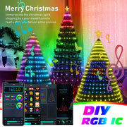Christmas Decorations 2024 Christmas Tree Led Lights String Application DIY Image LED RGB IC Fairy Lights Bluetooth Control