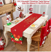 Christmas Table Runner Merry Christmas Decoration for Home Xmas Party Decor 2025 Navidad Notal Noel Ornament Happy New Year 2026