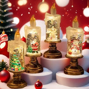 Christmas Candle Night Light Desktop Decoration - LED Luminous Ambient Ornament Gift for Home Scene Setup