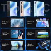 2025 Tablet Android 20000mAh 10.36 inch Global Version 22GB+2TB New Network 14 Core Android 13.0 Wifi Tablet