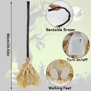 2025 LED Halloween Witch Broom With Sound Spooky Lighted Moving Broom Halloween Dancing Witch Broom For Door Porch House