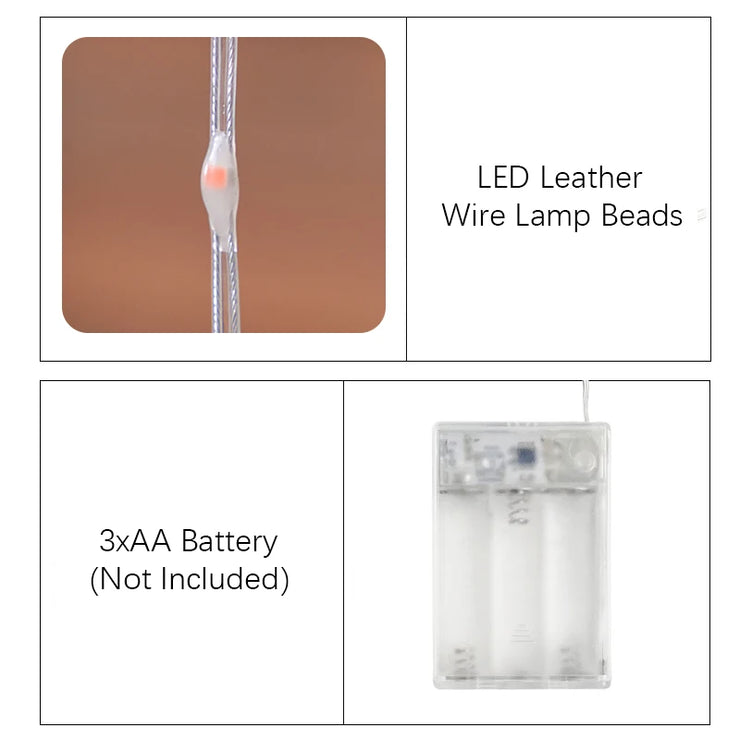 Christmas LED Curtain Lights, Boasting Snowflake & Icicle Patterns, Battery - Driven Fairy String Lights Suited for Home Party