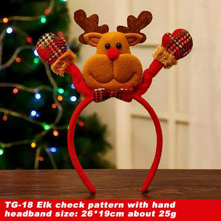 Christmas Headband Decoration for Kids Adult Cute Santa Elk Xmax Hair Accessories Costume Prop Christmas Decoration 2024 Navidad