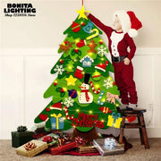 Christmas Wall Decoration Lighting Fixtures Children's Room Kindergarten Shopping Mall DIY Felt Cloth Christmas Tree Wall Lamp