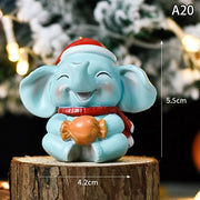 【MAX-22】Christmas Series Resin Animal Party Creative Mini Christma Tree Old Girl Kids Cute Gift Home Decoration Supplies Decor