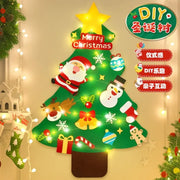 Christmas Wall Decoration Lighting Fixtures Children's Room Kindergarten Shopping Mall DIY Felt Cloth Christmas Tree Wall Lamp