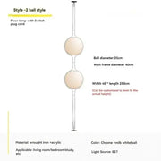 2025 Modern Creative LED Floor Lamp Chrome Metal White Acrylic Ball Lights Art Lighting Living Dining Room Bedroom Home Decor