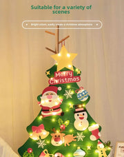 Christmas Wall Decoration Lighting Fixtures Children's Room Kindergarten Shopping Mall DIY Felt Cloth Christmas Tree Wall Lamp