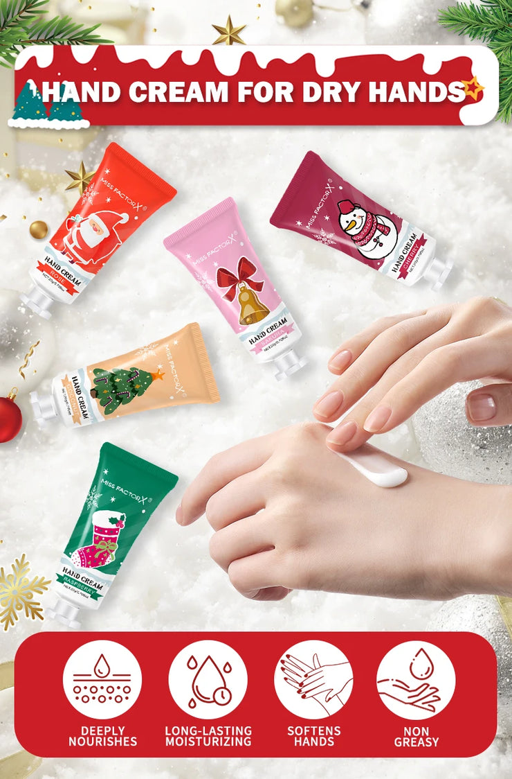 Christmas themed hand cream -30pcs -5 flavors, - deep moisturizing and soft formula, long-lasting fragrance