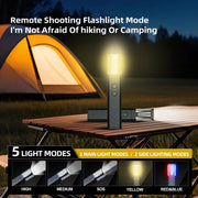 2025 10000Lums Dual Light Source Flashlight with Power Bank Function Built in Battery Camping Flash light with warning light