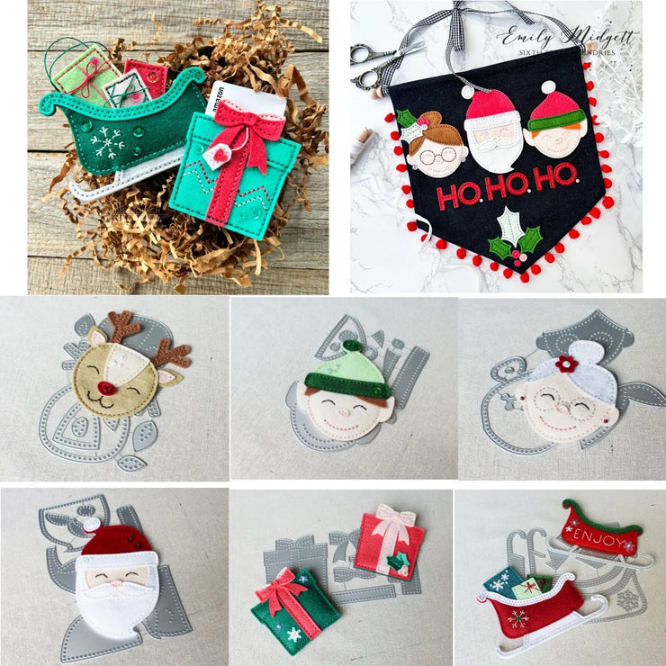 Christmas In 2025 Santa Sleigh presentFelt Dies Metal Cutting Dies for DIY Making Card Scrapbook Embossed Paper Album Craft