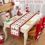 Christmas Table Runner Merry Christmas Decoration for Home Xmas Party Decor 2025 Navidad Notal Noel Ornament Happy New Year 2026