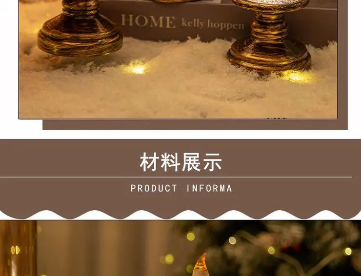Christmas Candle Night Light Desktop Decoration - LED Luminous Ambient Ornament Gift for Home Scene Setup