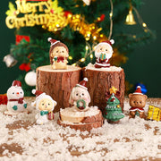 【MAX-22】Christmas Series Resin Animal Party Creative Mini Christma Tree Old Girl Kids Cute Gift Home Decoration Supplies Decor