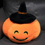 2025 Happy Halloween Party Wearing Hat Pumpkin Demon Doll Stuffed Soft Halloween Plush Toy PP Cotton Funny Pumpkin Throw Pillow
