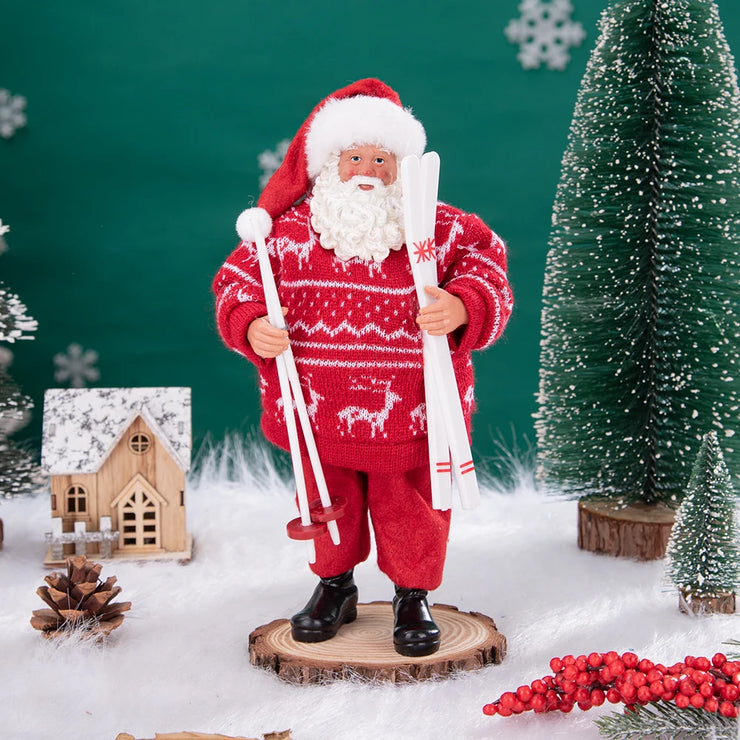 Christmas Tree Decor KitchenMrs Claus Figurines Home Decoration Christmas Holiday Collection 28CM Standing Grandma Santa Claus