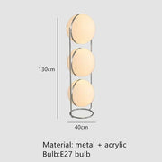 2025 Modern Creative LED Floor Lamp Chrome Metal White Acrylic Ball Lights Art Lighting Living Dining Room Bedroom Home Decor