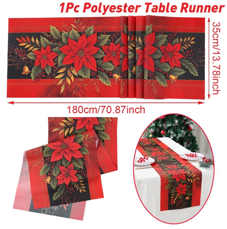 Christmas Table Runner Merry Christmas Decoration for Home Xmas Party Decor 2025 Navidad Notal Noel Ornament Happy New Year 2026