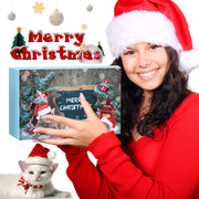 24pcs 2025 Christmas Festival Cat Advents Calendar Play Toys Countdown Surprise Present Box Decorations Gifts Teasing Stick Pet