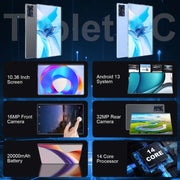 2025 Tablet Android 20000mAh 10.36 inch Global Version 22GB+2TB New Network 14 Core Android 13.0 Wifi Tablet
