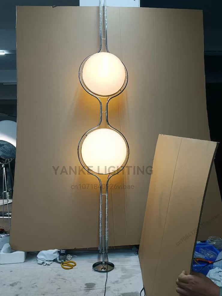 2025 Modern Creative LED Floor Lamp Chrome Metal White Acrylic Ball Lights Art Lighting Living Dining Room Bedroom Home Decor