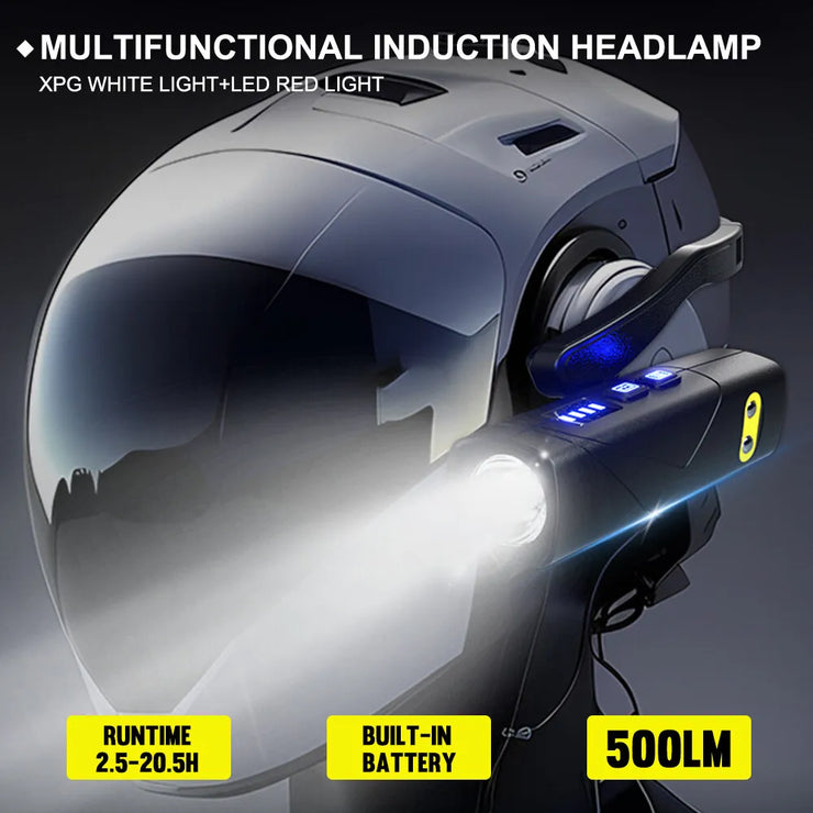 2025New Induction LED Headlamp  Ear Hook Lightweight Waterproof Hands-Free Flashlight for Fishing Cycling Running Camping Hiking