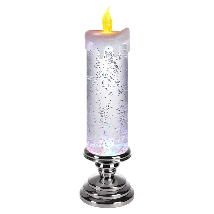 Christmas LED Candle Light Decorative Craft Night Lights Swirling Glitter Colorful Fantasy Crystal Night Lights Xmas Party Home