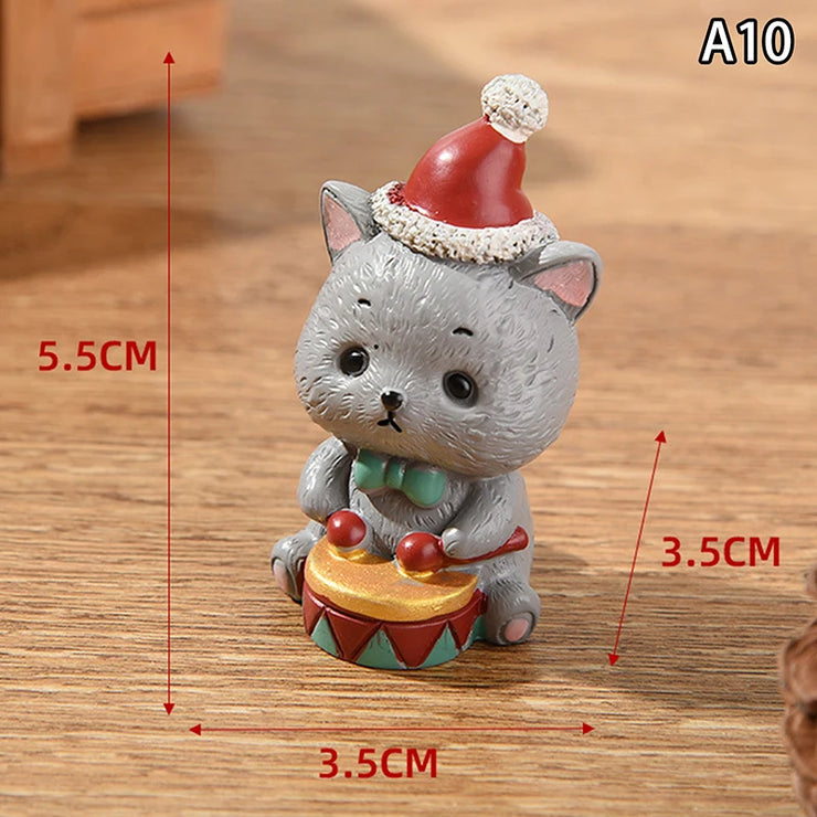 【MAX-22】Christmas Series Resin Animal Party Creative Mini Christma Tree Old Girl Kids Cute Gift Home Decoration Supplies Decor