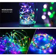 Christmas Tree Lights Outdoor Indoor, 100LED 10M WS2812B RGBIC Lights, String Lights IP65 Waterproof Bluetooth Fairy LED String