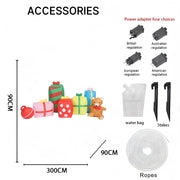 9.84FT Christma Holiday Inflatable Xmas LED Inflatable Yard Decor Boxes Teddy Bear Decor Home Decor Toy Gifts Ornaments Supplies