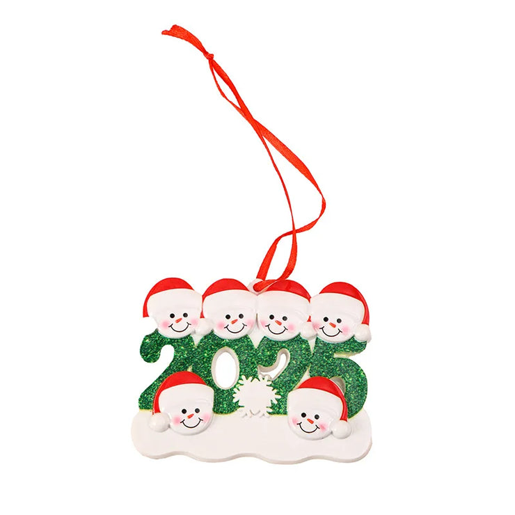 Creative Christmas Resin Pendant 2025 Family Christmas Snowman Christmas Tree Decoration Gift