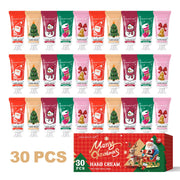 Christmas themed hand cream -30pcs -5 flavors, - deep moisturizing and soft formula, long-lasting fragrance