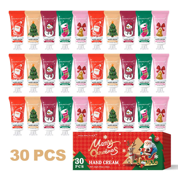 Christmas themed hand cream -30pcs -5 flavors, - deep moisturizing and soft formula, long-lasting fragrance