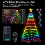 Christmas Tree Starlight Decorations, Timer-Controlled Ambient Lighting, Smart Christmas Light Strips, Bluetooth App-Controlled