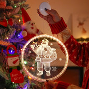 Merry Christmas LED Fairy Lights Santa Claus Elk Living Doors Windows Decoration New Year Gift 2025 Christmas Tree Hanging Light