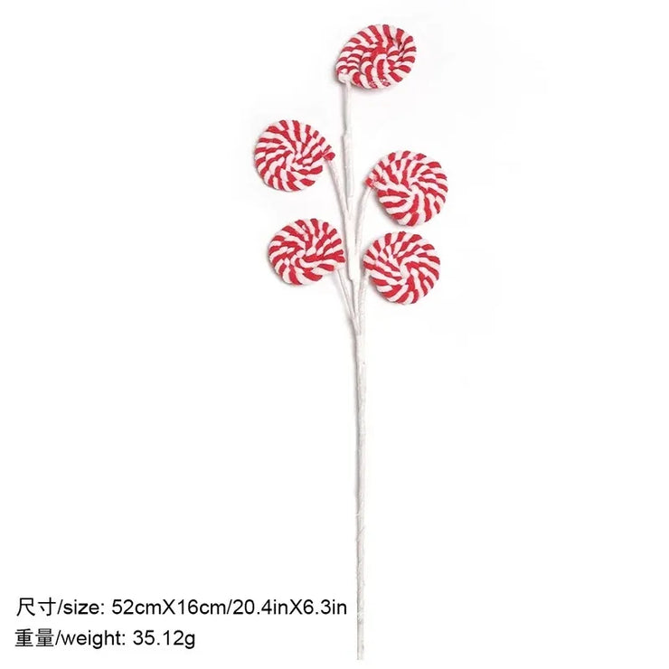 Christmas Decorations Candy Snow Berries Artificial Bouquet Xmas Tree Pendant Ornament Home Decor New Year 2025 Gift Accessories