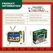 Christmas Retro Tv Building Blocks Assembly Building Blocks Xmas Gift Mini Bricks Diy Assembly Educational Toys Plastic Model