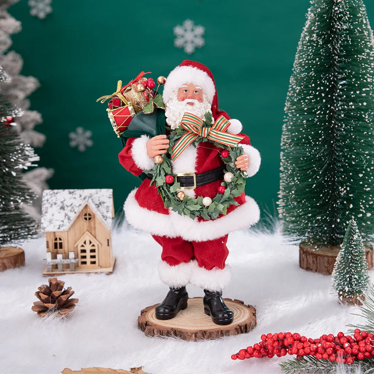 Christmas Tree Decor KitchenMrs Claus Figurines Home Decoration Christmas Holiday Collection 28CM Standing Grandma Santa Claus