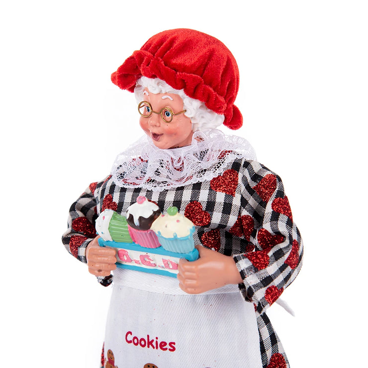 Christmas Tree Decor KitchenMrs Claus Figurines Home Decoration Christmas Holiday Collection 28CM Standing Grandma Santa Claus