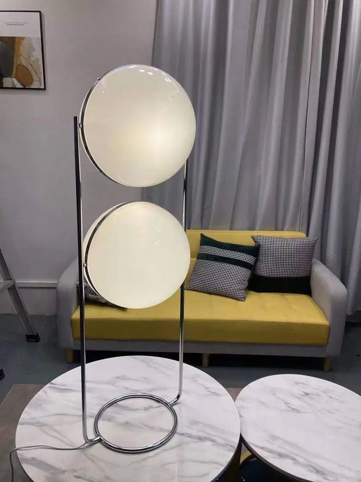 2025 Modern Creative LED Floor Lamp Chrome Metal White Acrylic Ball Lights Art Lighting Living Dining Room Bedroom Home Decor
