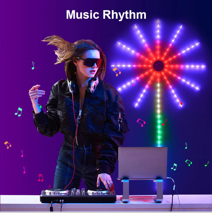 Christmas Fireworks Light RGBIC LED String Light USB LED Garland Lamp Outdoor Garden Room Camping Wedding Decor Fairy Lights